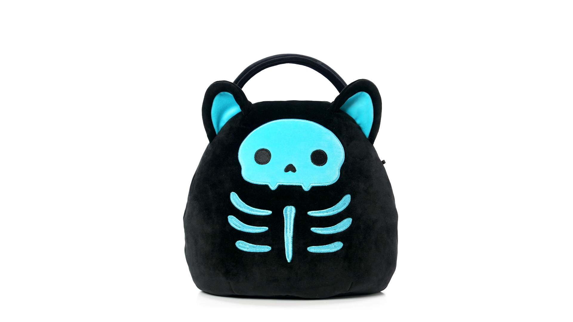 JWC1312 Stump the Skeleton Cat Squish Pail 360 Rotation